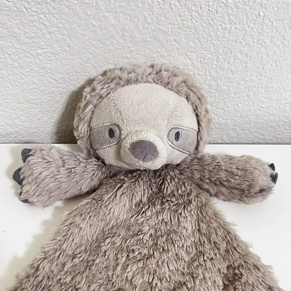 Demdaco Sloth Flat Security Blanket Rattle Lovey Lovie Plush 2019